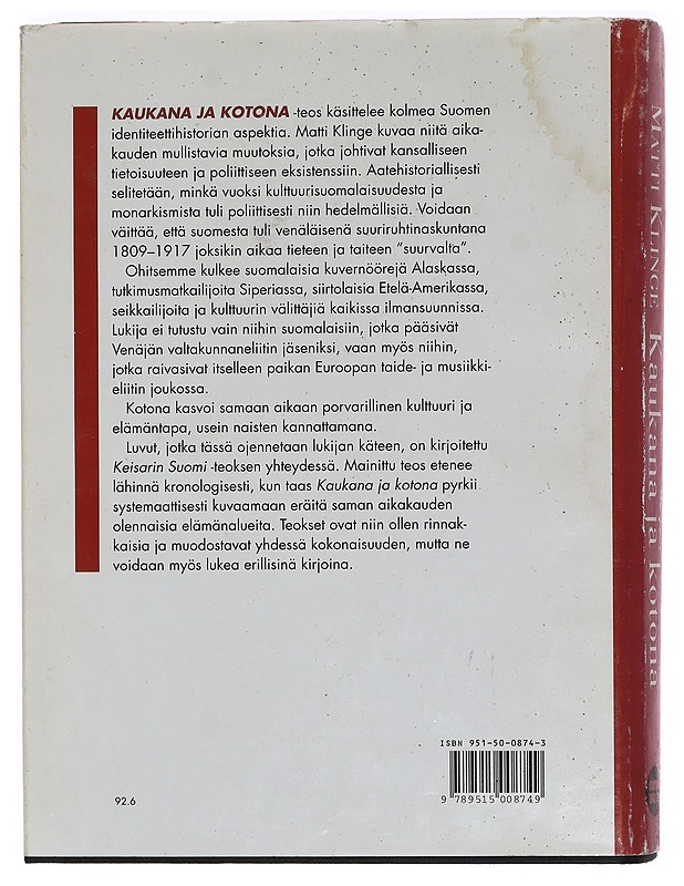 Kaukana ja kotona - Klinge, Matti - Historiakirjat - 10105390073 - 1