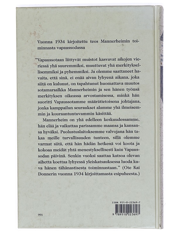 Sotamarsalkka, vapaaherra Mannerheim - Kai Donner - Elämäkerrat ja muistelmat - 10105390137 - 1