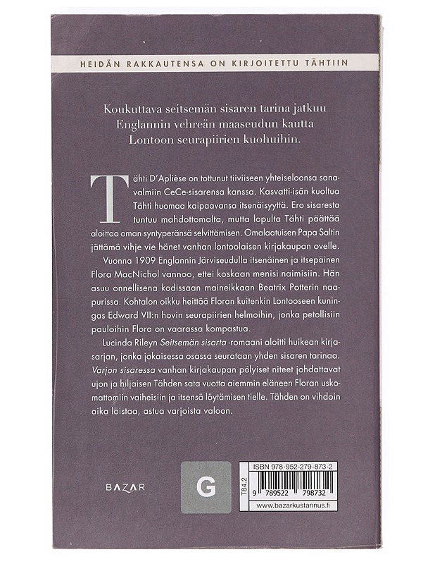 Varjon sisar : tähden tarina - Riley, Lucinda - Romaanit ja novellit - 10105390218 - 1