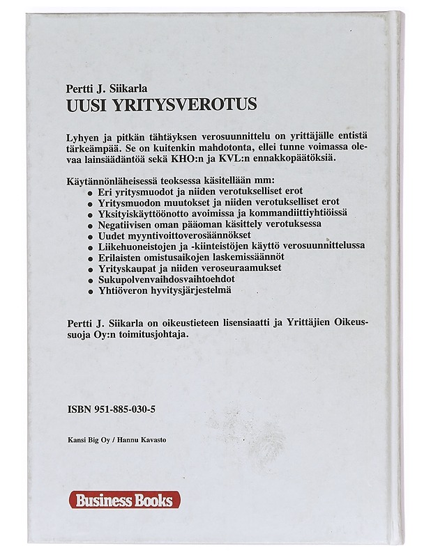 Uusi yritysverotus -Siikarla, Pertti J - Tietokirjat ja oppaat - 10105390251 - 1
