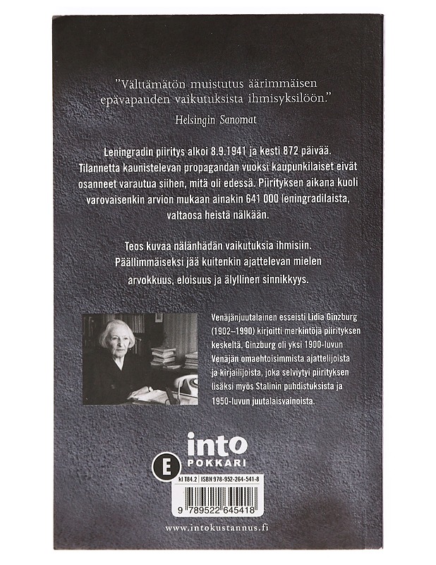 Leningradin piirityksen päiväkirja - Ginzburg, Lidia - Elämäkerrat ja muistelmat - 10105390274 - 1