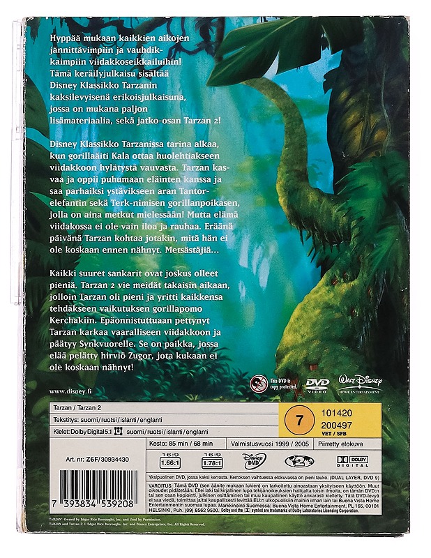 Tarzan + Tarzan 2 - DVD - DVD-elokuvat - 10105390278 - 1