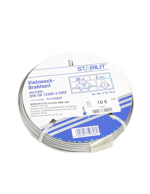 STABILIT monikäyttö-vaijeri 2 mm x 30 m - Rakennustarvikkeet - 10105390350 - 0