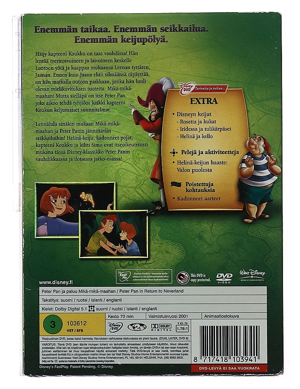 Peter Pan ja paluu mikä-mikä-maahan - DVD - DVD-elokuvat - 10105390369 - 1