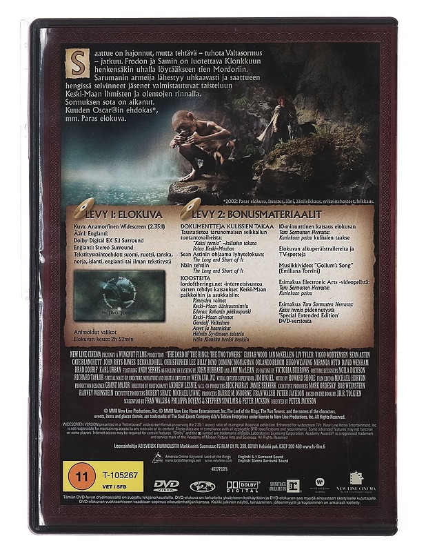 Taru sormusten herrasta: Kaksi tornia - DVD - DVD-elokuvat - 10105390377 - 1