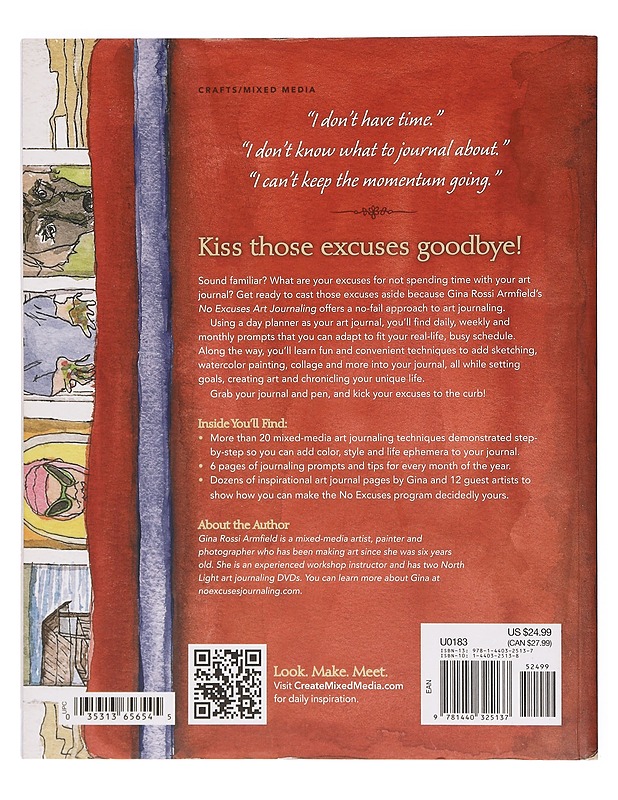No excuses art journaling - Gina Rossi Armfield - Taide- ja kulttuurikirjat - 10105390801 - 1