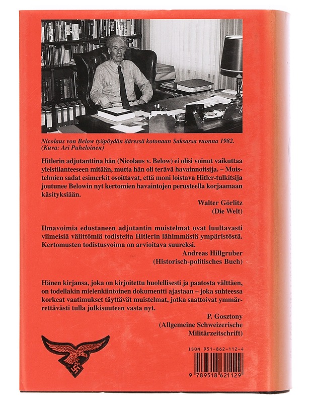 Hitlerin adjutanttina 1937-1945 - Below, Nicolaus von - Elämäkerrat ja muistelmat - 10105390915 - 1