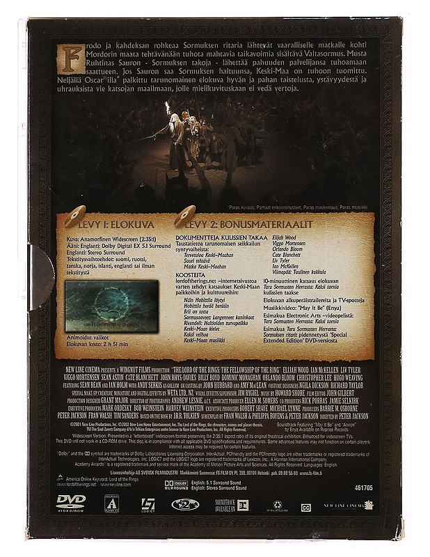 Taru sormusten herrasta: Sormuksen ritarit - DVD - DVD-elokuvat - 10105391055 - 1