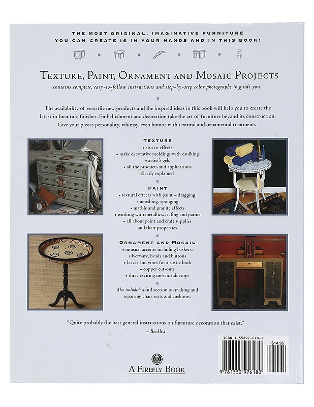Decorating furniture : Texture, paint, ornament and mosaic projects - Sheila McGraw - Tietokirjat ja oppaat - 10105391116 - 1