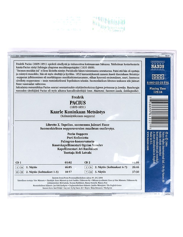 Pacius - Kaarle Kuninkaan Metsästys - CD - CD-levyt - 10105391130 - 1