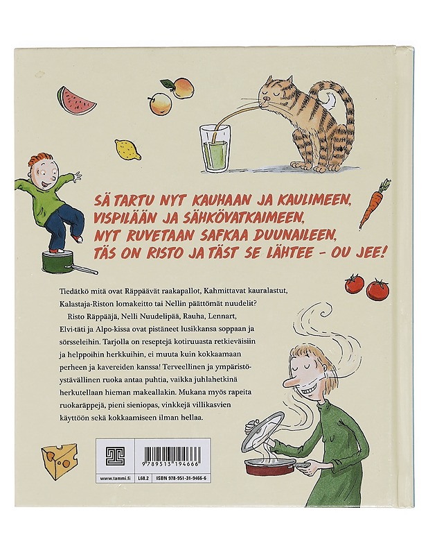 Risto Räppääjä kauhan varressa : koko perheen kokkauskirja - Nopola, Sinikka, Nopola, Tiina - Lastenkirjat - 10105391148 - 1