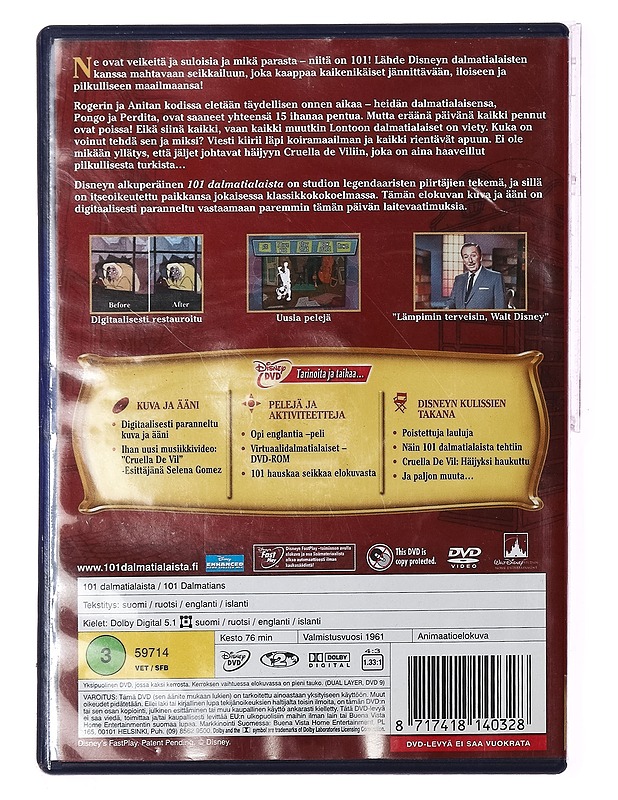 101 Dalmatialaista - DVD - DVD-elokuvat - 10105391216 - 1