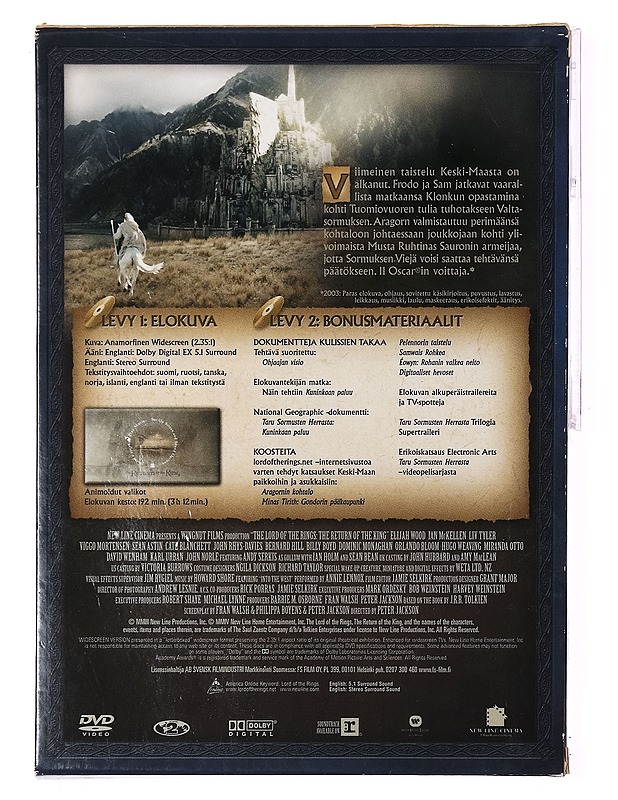Taru sormusten herrasta: Kuninkaan paluu - DVD - DVD-elokuvat - 10105391235 - 1