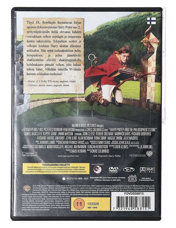 Harry Potter ja viisasten kivi - DVD - DVD-elokuvat - 10105391250 - 1