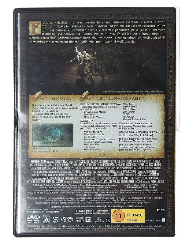 Taru sormusten herrasta: Sormuksen ritarit - DVD - DVD-elokuvat - 10105391255 - 1