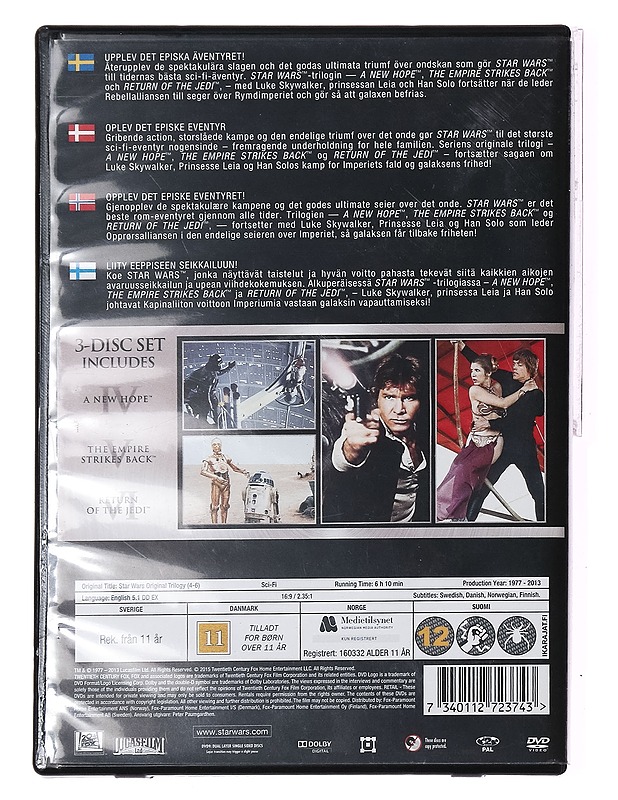 Star Wars: IV, V, VI - DVD - DVD-elokuvat - 10105391287 - 1