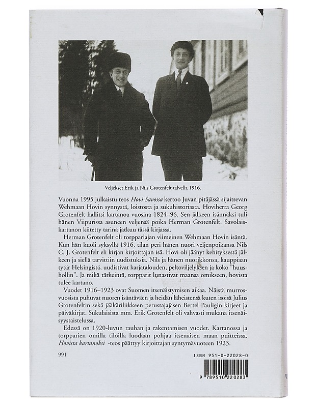 Hovista kartanoksi: Itsenäistymisen vuosina 1916-1923 - Nils Gustav Grotenfelt - Elämäkerrat ja muistelmat - 10105391412 - 1