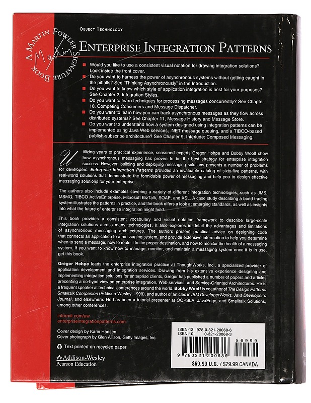 Enterprise integration patterns : designing, building, and deploying messaging solutions - Hohpe, Gregor - Tietokirjat ja oppaat - 10105391518 - 1