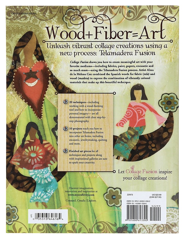 Collage Fusion: vibrant wood & fabric art using telemadera techniques - Alma de la Melena Cox - Käsityökirjat - 10105391521 - 1