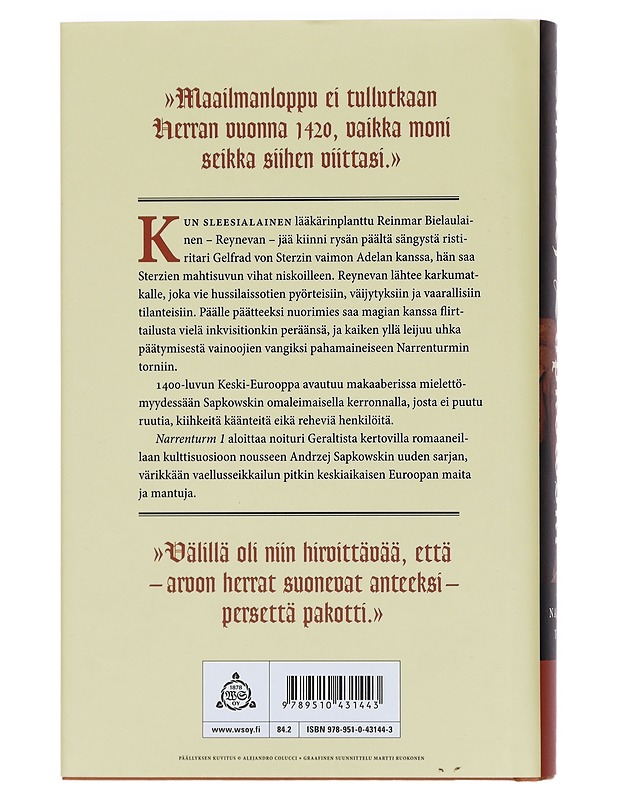 Narrenturm. Osa 1 ja 2 - Sapkowski, Andrzej - Romaanit ja novellit - 10105391615 - 1