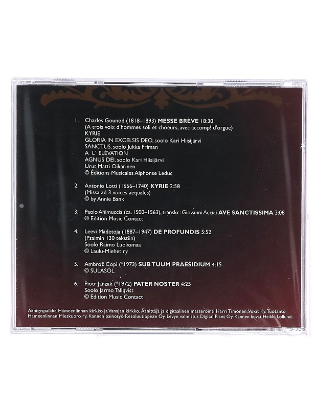 Hämeenlinnan Mieskuoro - Kyrie Eleison - CD - CD-levyt - 10105391982 - 1