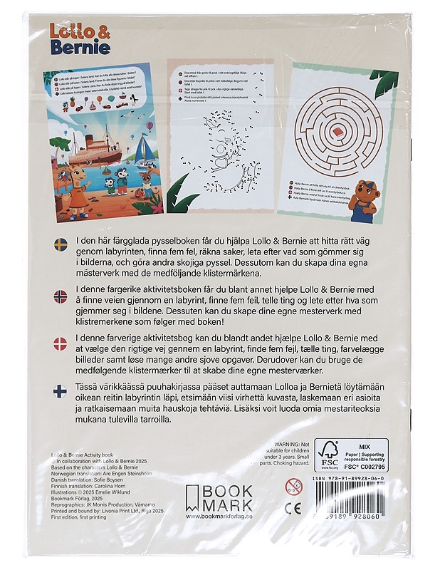 Lollo & Bernie: Activity Book - Melina Roy - Lastenkirjat - 10105392004 - 1