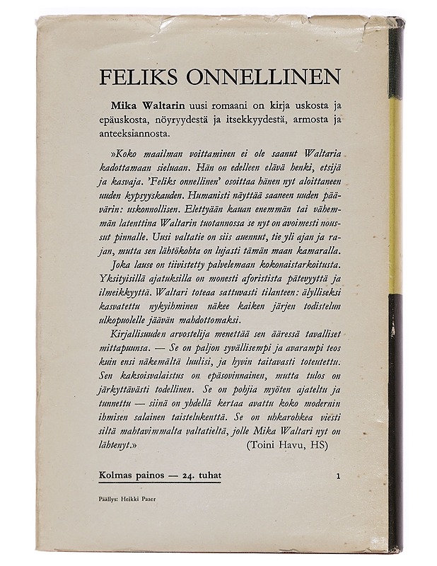 Feliks onnellinen - Mika Waltari - Romaanit ja novellit - 10105392011 - 1