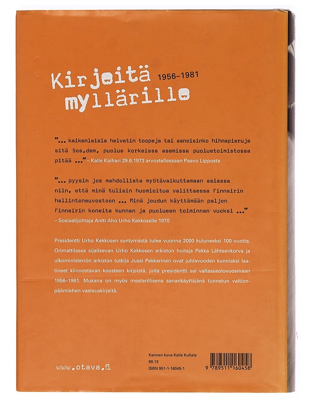 Kirjeitä myllärille 1956-1981 - Lähteenkorva, Pekka - Elämäkerrat ja muistelmat - 10105392122 - 1