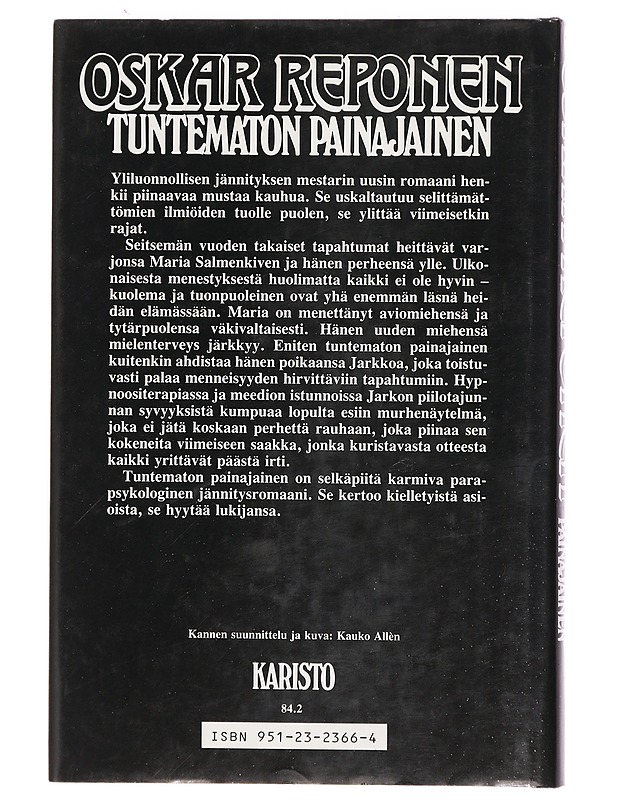 Tuntematon painajainen - Oskar Reponen - Jännitys ja dekkarit - 10105392155 - 1