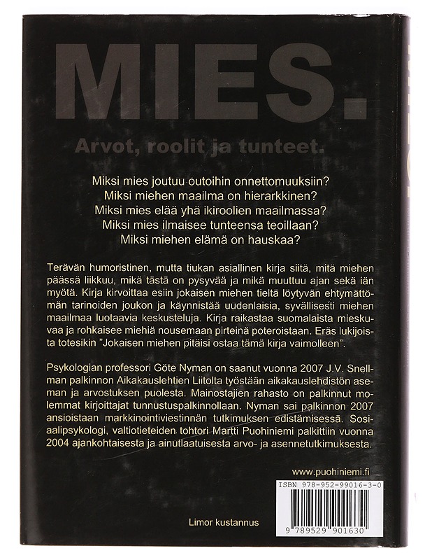 Mies : arvot, roolit ja tunteet - Puohiniemi, Martti - Tietokirjat ja oppaat - 10105392518 - 1