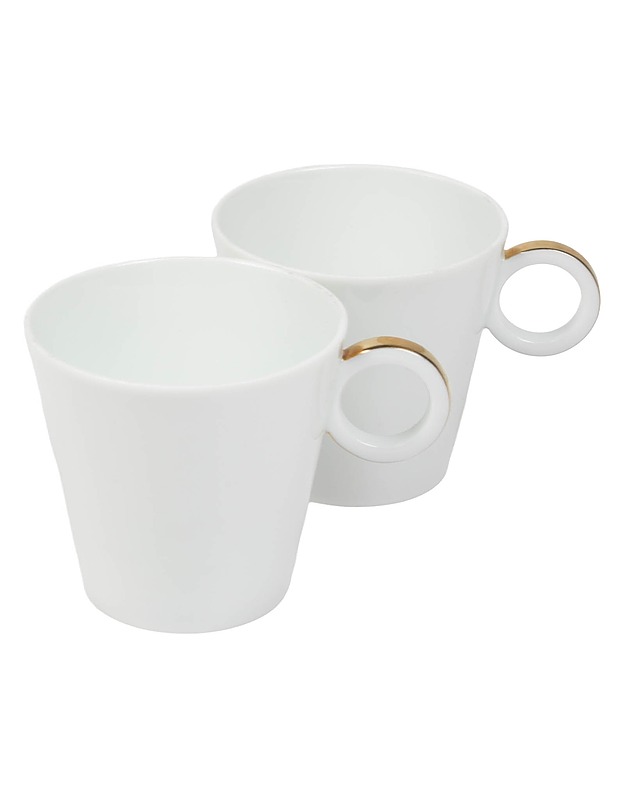 NESPRESSO Premium Lungo White Ring kahvikuppi ja tassi, 2 paria - Mukit ja kahvikupit - 10105392699 - 1