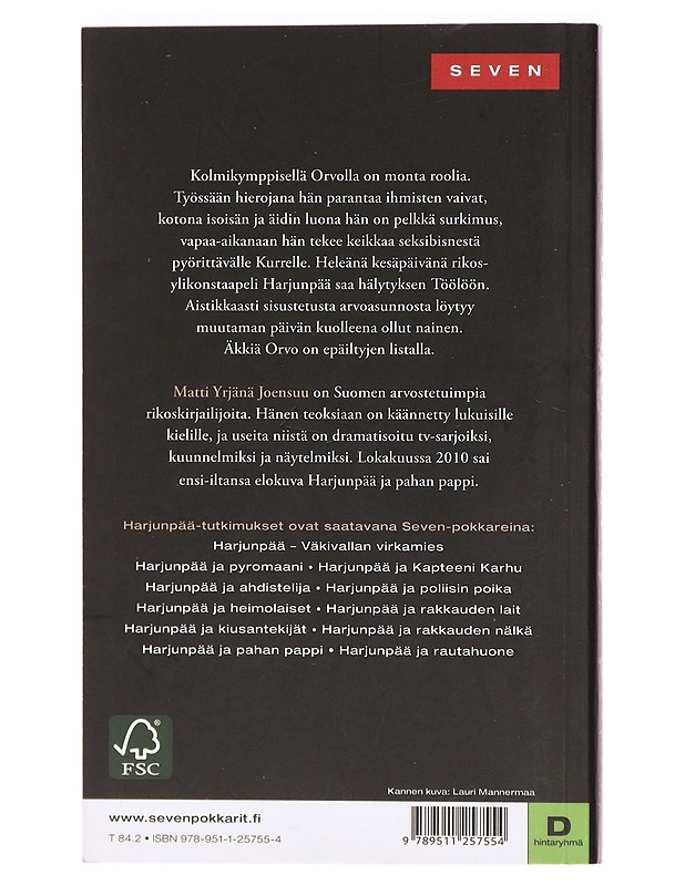 Harjunpää ja rautahuone - Matti Yrjänä Joensuu - Romaanit ja novellit - 10105392777 - 1