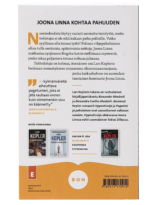 Tulitodistaja - Kepler, Lars - Jännitys ja dekkarit - 10105392816 - 1