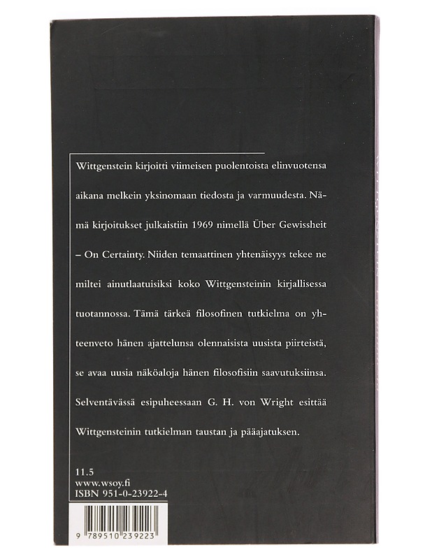 Varmuudesta - Wittgenstein, Ludwig - Tietokirjat ja oppaat - 10105393013 - 1