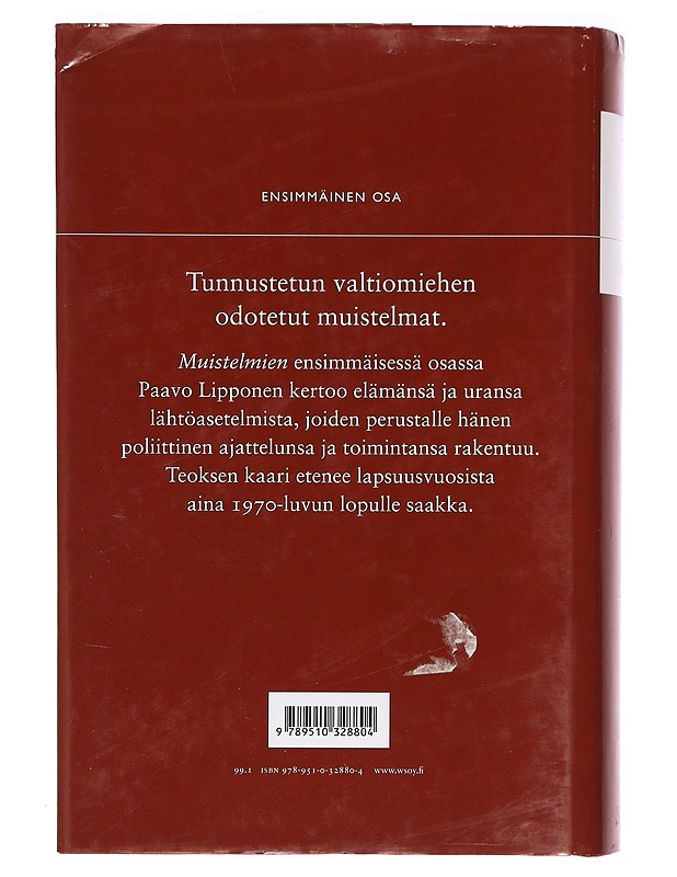 Muistelmat 1 - Paavo Lipponen - Elämäkerrat ja muistelmat - 10105393026 - 1