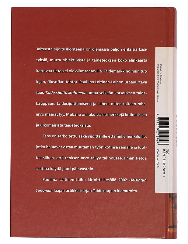 Taide sijoituskohteena - Pauliina Laitinen-Laiho - Tietokirjat ja oppaat - 10105393048 - 1