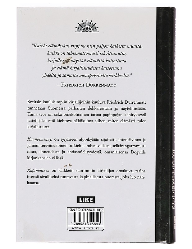 Kuunpimennys : Kapinallinen - Dürrenmatt, Friedrich - Romaanit ja novellit - 10105393052 - 1