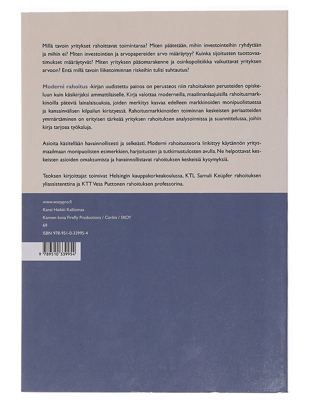 Moderni rahoitus - Knüpfer, Samuli - Tietokirjat ja oppaat - 10105393130 - 1