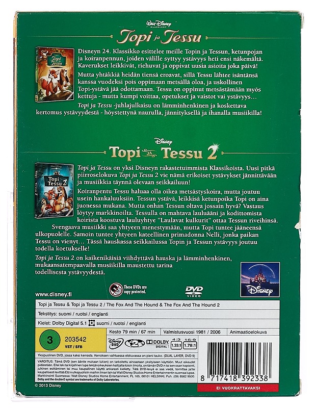 Topi ja Tessu / Topi ja Tessu 2 - DVD - DVD-elokuvat - 10105393169 - 1