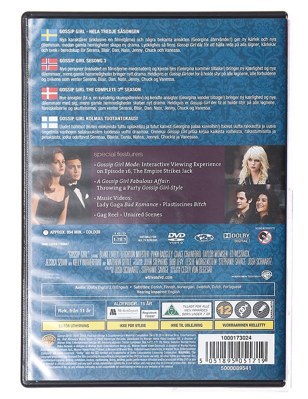 Gossip Girl: 3. Kausi DVD - DVD-elokuvat - 10105393208 - 1