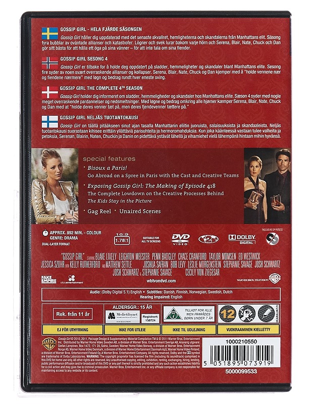 Gossip Girl: 4. Kausi DVD - DVD-elokuvat - 10105393212 - 1