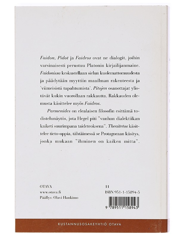 Platon teokset 3 -Platon - Tietokirjat ja oppaat - 10105393227 - 1