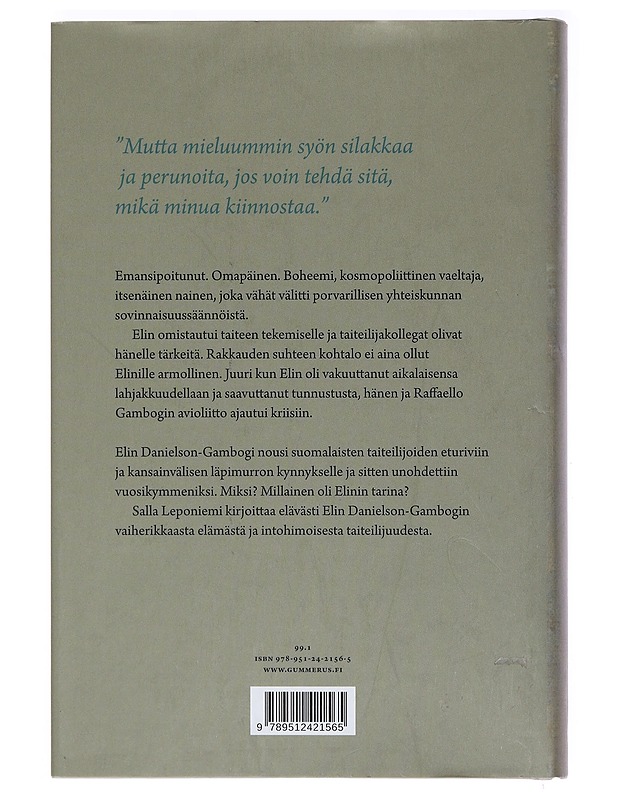 Niin kauan kuin tunnen eläväni : taidemaalari Elin Danielson-Gambogi - Salla Leponiemi - Elämäkerrat ja muistelmat - 10105393263 - 1