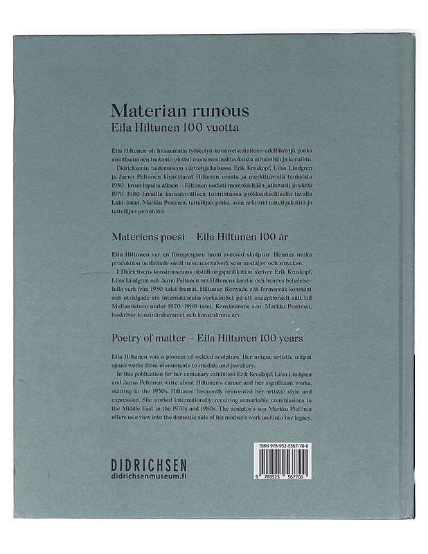 Materian runous : Eila Hiltunen 100 vuotta - Hiltunen, Eila - Tietokirjat ja oppaat - 10105393329 - 1