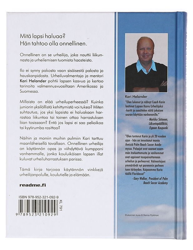 Onnellinen urheilija : lapsen kasvu urheilijaksi - Helander, Kari - Harrastekirjat - 10105393459 - 1