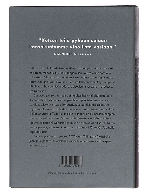 Suomen pyhä sota : papit jatkosodan julistajina - Jouni Tilli - Historiakirjat - 10105393671 - 1