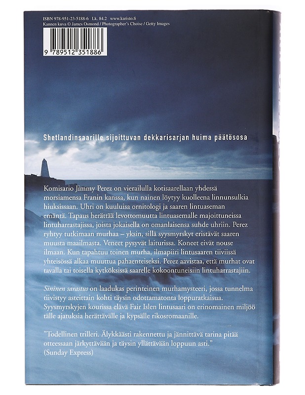 Sininen sarastus - Cleeves, Ann - Jännitys ja dekkarit - 10105393698 - 1