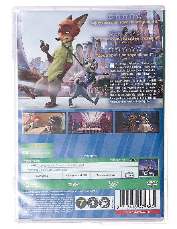 Zootropolis - DVD - DVD-elokuvat - 10105394100 - 1