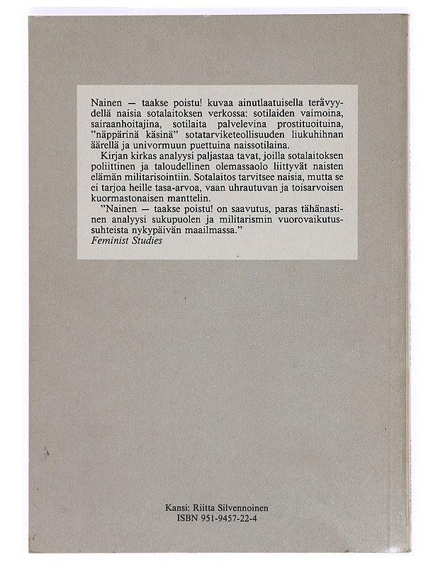 Nainen - taakse poistu! - Cynthia Enloe - Historiakirjat - 10105394135 - 1