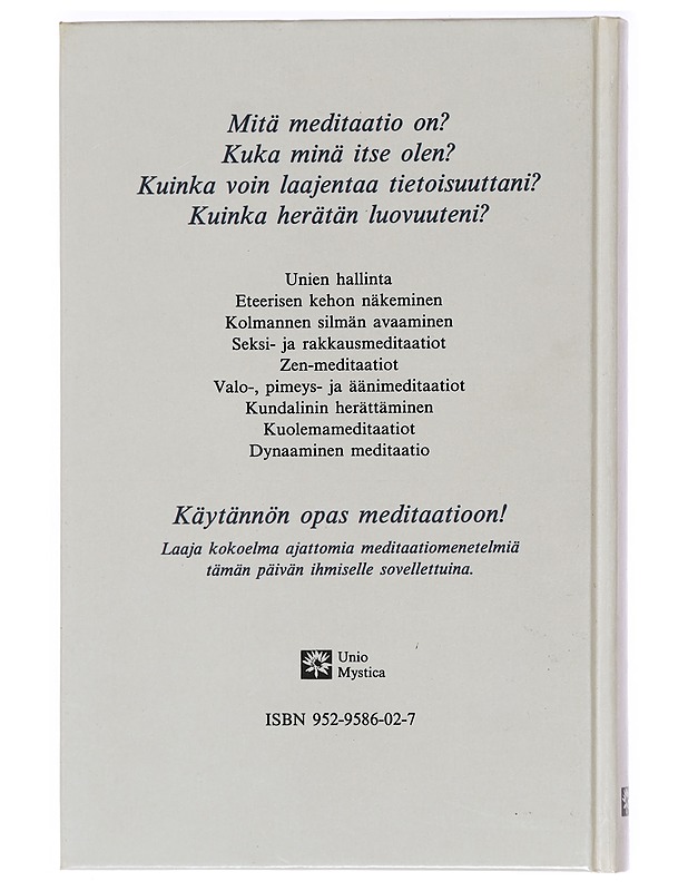 Meditaatio : ainoa tie vapauteen : käytännön opas meditaatioon - Osho - Hyvinvointikirjat - 10105394137 - 1